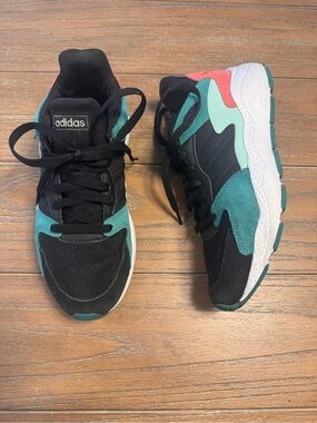 adidas Women’s Black, Teal & Coral Casual Sneakers #108